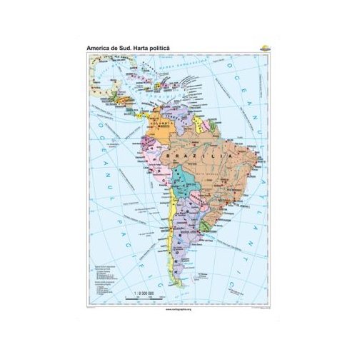 America de Sud. Harta politica 100x140 cm CR-3116B