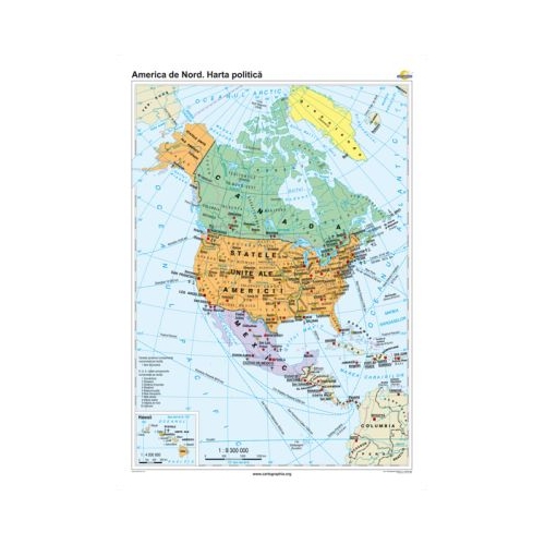 America de Nord. Harta politica 120x160 cm CR-3115A