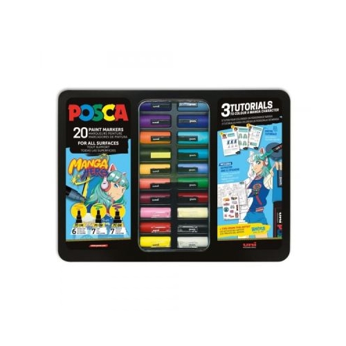 Set 20x Marker UNI Manga Hero cutie metalica Posca C4400