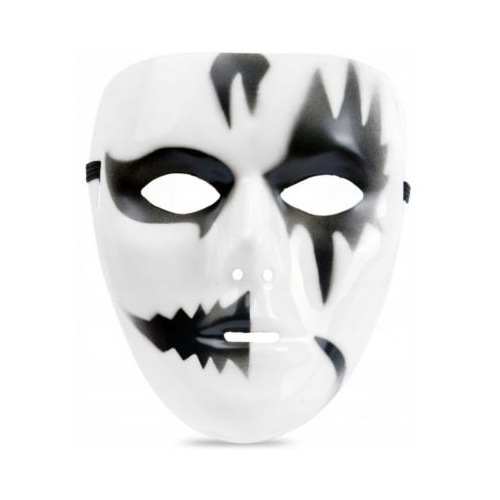 Masca mim PartyTime Halloween alb negru prindere elastic