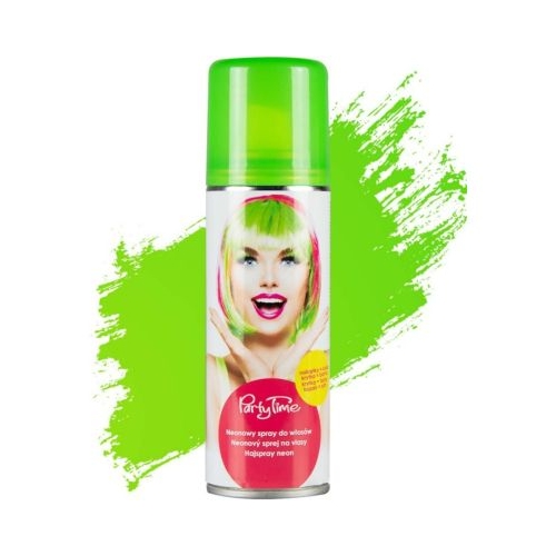 Spray colorant pentru par PartyTime Halloween verde neon temporar