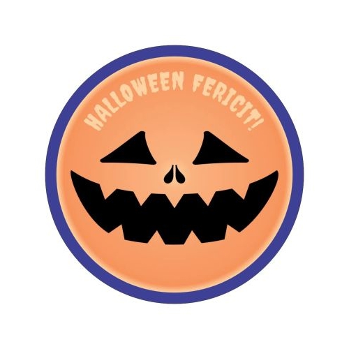 Insigna rotunda cu dovleac Halloween fericit