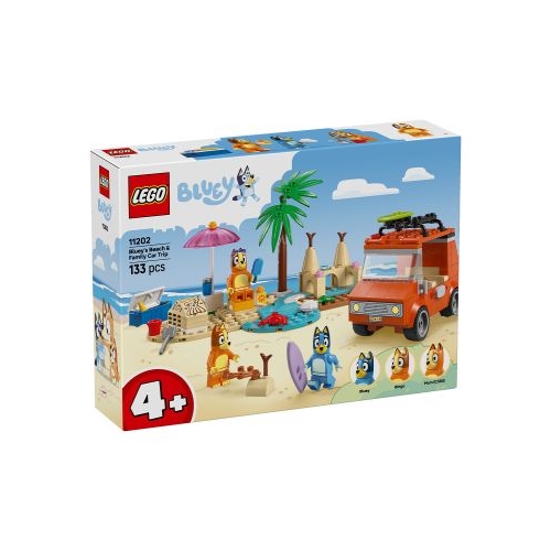 LEGO Bluey. Calatoria familiei lui Blue cu masina la plaja 11202 133 piese