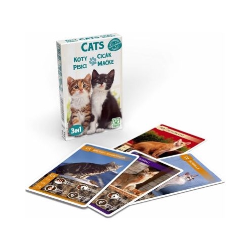 Set 3 jocuri cu carti intr-un singur pachet - Tema Pisici