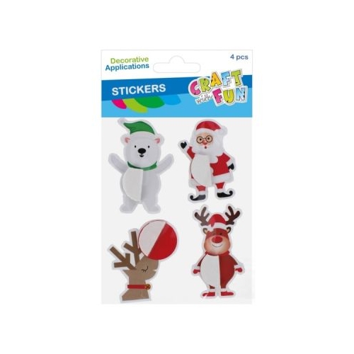 Accesorii creatie stickere autoadezive mos ren urs 3D set 4 buc Craft with Fun 545834