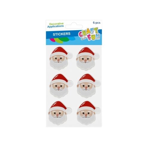 Accesorii creatie stickere autoadezive Mos Craciun set 6 buc Craft with Fun 545863