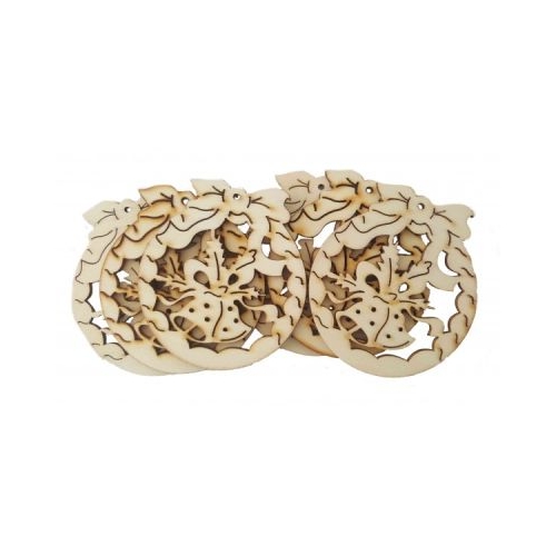 Accesorii creatie lemn decupat glob cu clopotei set 6 buc Colorarte FS-MF