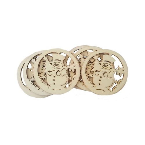 Accesorii creatie lemn decupat glob cu Om de zapada set 6 buc Colorarte FS-MF