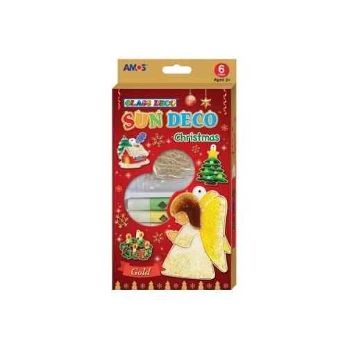 Set creatie AMOS SD10P6-CH GlassDeco Christmas 6 culori 10. 5mlX6 sabloane
