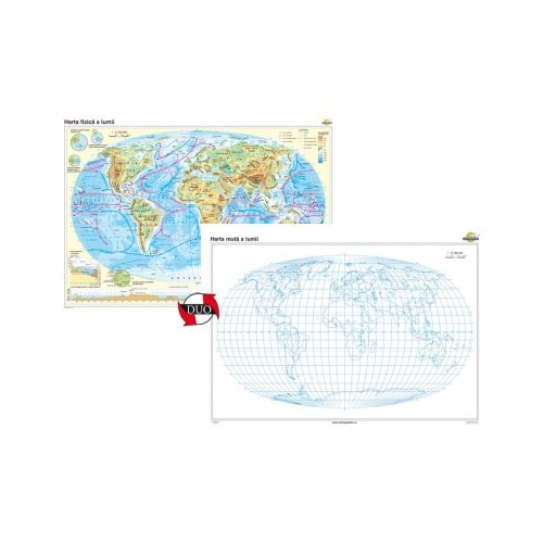 Harta fizica a Iumii Duo 140x100 cm CR-3108DB