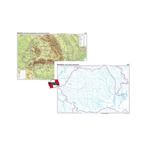 Romania. Harta fizico-geografica si a resurselor naturale de subsol Duo 160x120 cm CR-3101DA