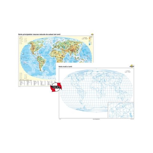 Harta principalelor resurse naturale de subsol ale lumii Duo 140x100 cm CR-3110DB