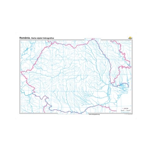 Romania. Harta retelei hidrografice 160x120 cm CR-3095A