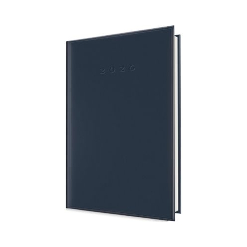 Agenda A5 datata 2026 Herlitz 352 pagini coperta buretata albastru inchis