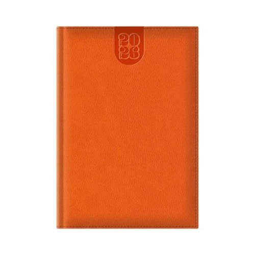 Agenda A5 datata 2026 Dakota EJ-1413 336 pagini ivory coperta buretata portocalie cu margini aurii