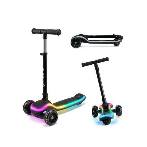 TROTINETA CU LUMINI KINDERKRAFT RAKET BLACK