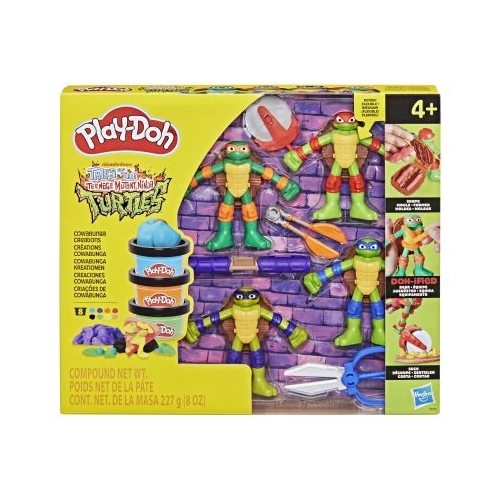 PLAY DOH POVESTIRI CU TESTOASE NINJA ADOLESCENTE MUTANTE SET PLASTELINA CREATII COWABUNGA