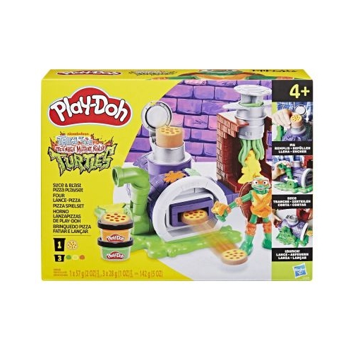 PLAY DOH POVESTIRI CU TESTOASE NINJA ADOLESCENTE MUTANTE SET PLASTELINA PIZZA TAIE SI ARUNCA