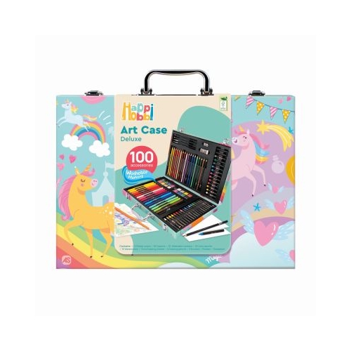 HAPPI HOBBI ART CASE SET DE DESEN DELUXE CU 100 DE ACCESORII UNICORN