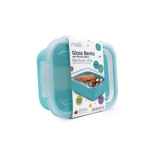 RECIPIENT STICLA 740 ML CU HUSA ANTIDERAPANTA SILICON MELII BLUE