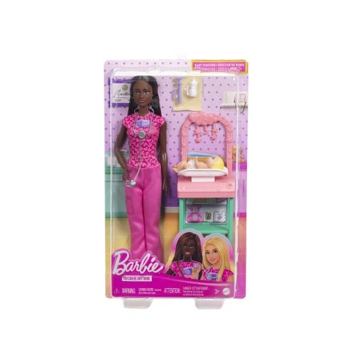BARBIE SET DE JOACA PAPUSA BARBIE BRUNETA FACE CARIERA PEDIATRU
