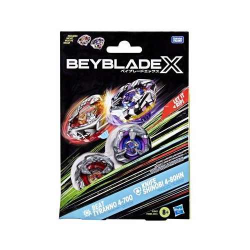 BEYBLADE X PACHET DUO BEAT TYRANNO 4-70Q SI KNIFE SHINOBI 4-80HN