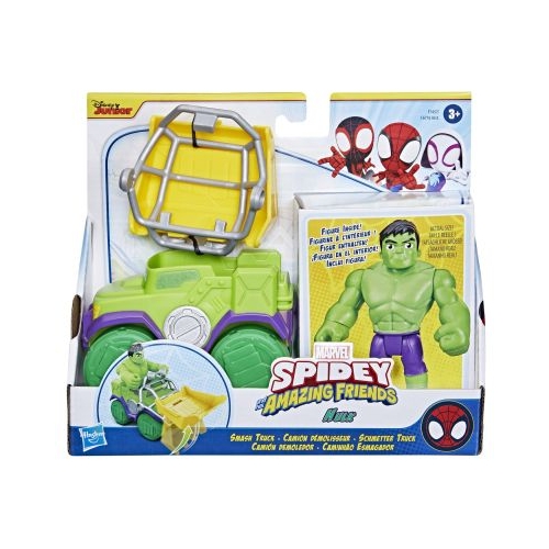 SPIDEY PRIETENII EXTRAORDINARI SET MASINUTA SI FIGURINA SI ACCESORIU HULK