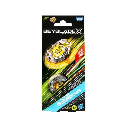 BEYBLADE X LET IT RIP SPIRALA SCYTHE INCENDIO 3-80B