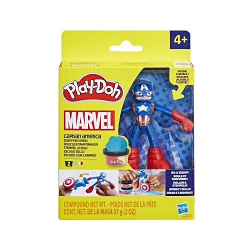 PLAY-DOH MARVEL FIGURINA FLEXIBILA CU ACCESORII CAPTAIN AMERICA 10CM