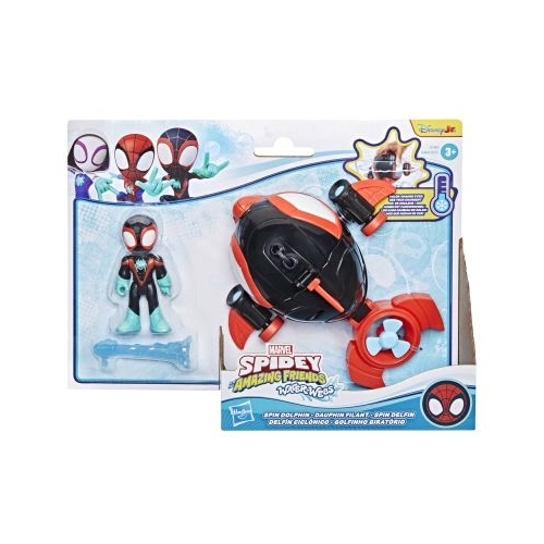 SPIDEY SI PRIETENII LUI UIMITORI MARVEL SET FIGURINA 7.6CM SI SUBMARINUL DELFIN