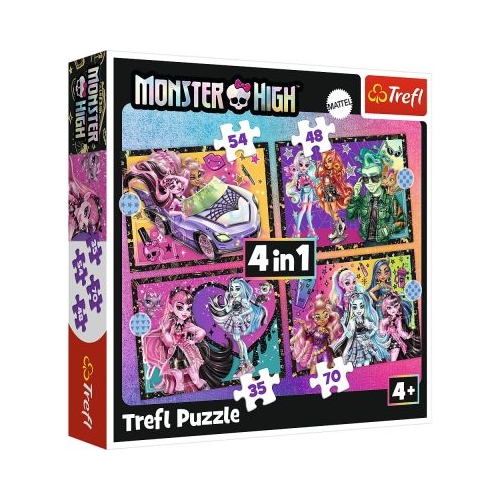 PUZZLE TREFL 4IN1 MONSTER HIGH O ZI ELECTRIZANTA