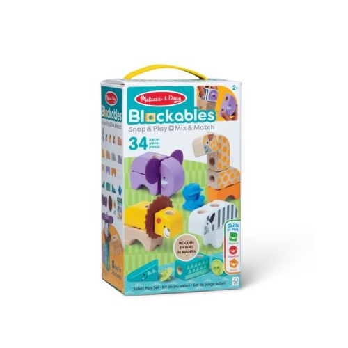 MELISSA AND DOUG SET DE CONSTRUCTIE DIN LEMN ANIMALE DIN SAFARI
