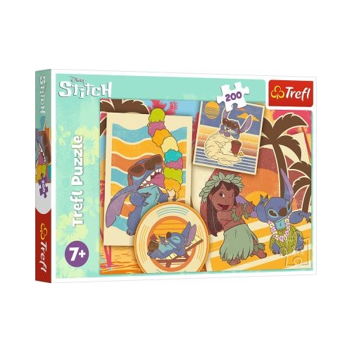 PUZZLE TREFL 200 STITCH LA PLAJA CU LILO SI STITCH