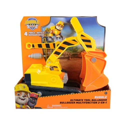 PATRULA CATELUSILOR RUBBLE SI ECHIPA VEHICUL BULDOZER MULTIFUNCTIONAL 2 IN 1