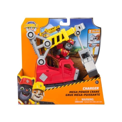 PATRULA CATELUSILOR RUBBLE SI ECHIPA SET VEHICUL EXCAVATOR SI FIGURINA CHARGER