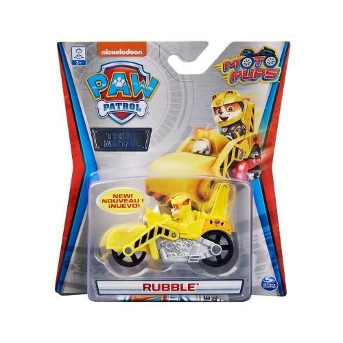 PATRULA CATELUSILOR MACHETA METALICA RUBBLE CU MOTOCICLETA