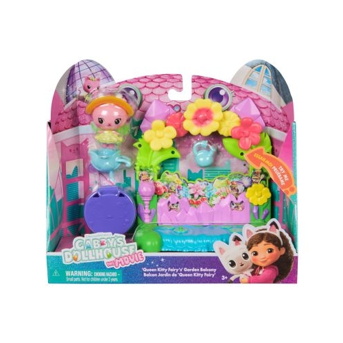 GABBYS DOLLHOUSE FILMUL SET BALCONUL GRADINA SI FIGURINA ZANA REGINA KITTY CU  ACCESORII