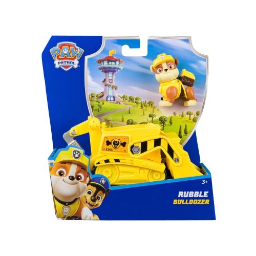 PATRULA CATELUSILOR SET VEHICUL DE BAZA BULDOZER SI FIGURINA RUBBLE