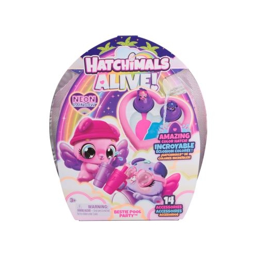 HATCHIMALS ALIVE NEON RAINBOW SET PETRECERE LA PISCINA