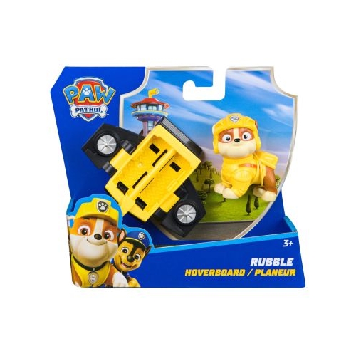 PATRULA CATELUSILOR ACTION PUPS SET VEHICUL DE SALVARE HOVERBOARD SI FIGURINA RUBBLE 5 CM