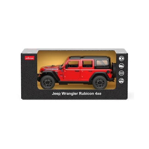 MASINUTA METALICA JEEP WRANGLER RUBICON 4XE ROSU CU SCARA 1 LA 32