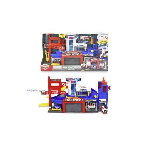 DICKIE SET STATIE DE POMPIERI SI SALVARE CU PULVERIZATOR DE APA SUNETE SI LUMINI