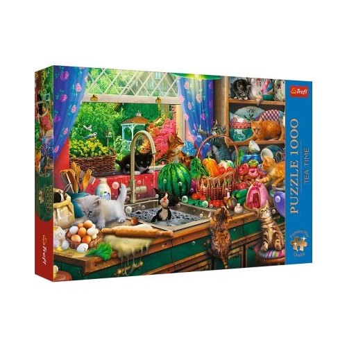 PUZZLE TREFL 1000 PREMIUM PLUS TEA TIME PISICI NAZDRAVANE