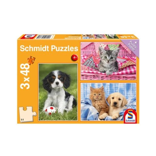 Set puzzle 3 x 24 piese Animalutele mele dragute Schmidt