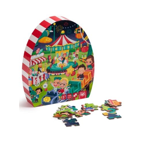 Puzzle educativ 100 piese Parcul de distractie EurekaKids