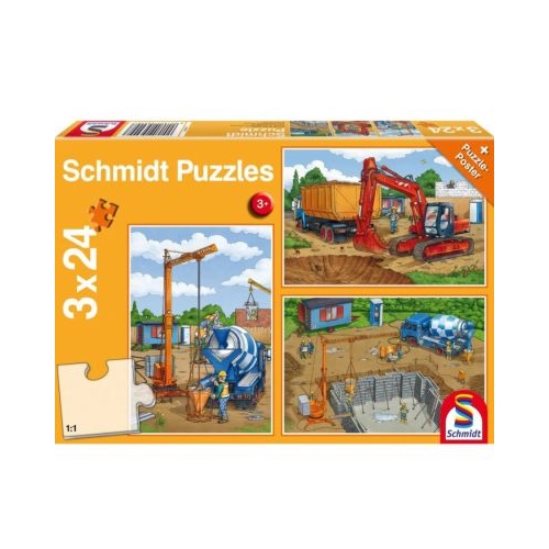 Set puzzle 3 x 24 piese Pe santier  cadou poster Schmidt