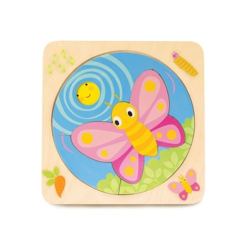 Puzzle educativ dezvoltarea fluturelui Butterfly Life 4in1