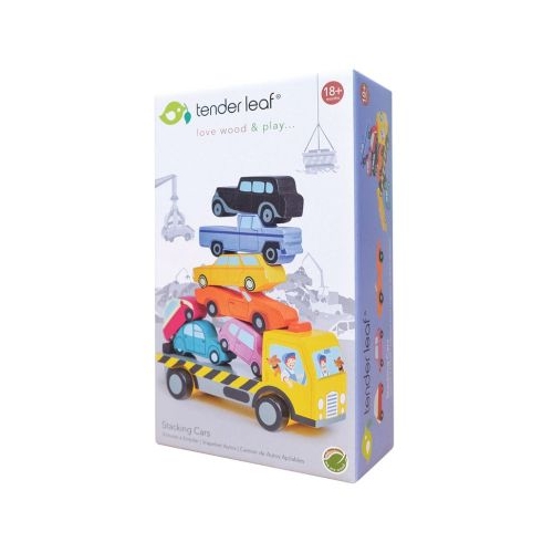 Masinute suprapuse din lemn premium Stacking Cars