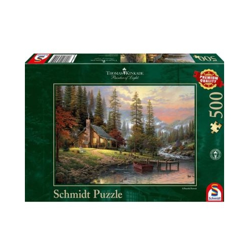 Puzzle 500 piese Thomas Kinkade - Recreere la cabana Schimdt