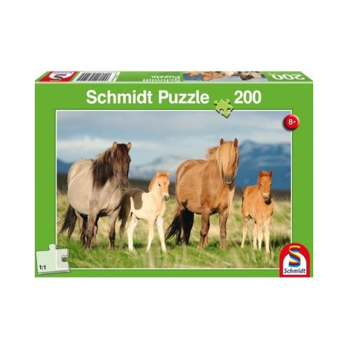 Puzzle 200 piese Familie de cai Schmidt